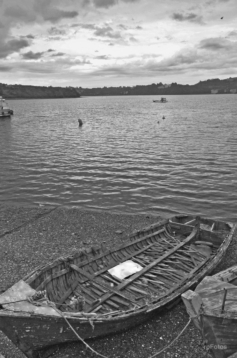 esqueleto de bote en Castro