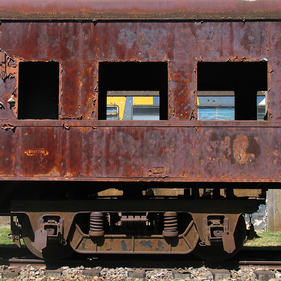 Vagón de tren en Museo Ferroviario de Temuco